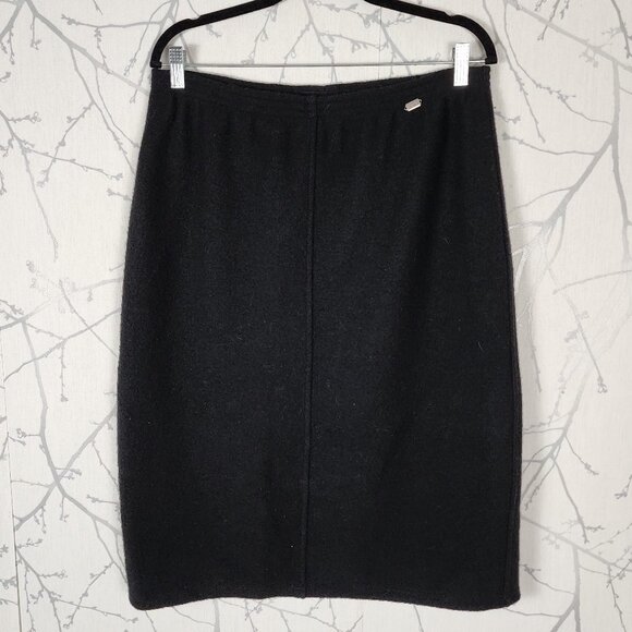 Geiger VTG Black Boiled Wool Blazer Skirt Suit Set - Picture 9 of 13